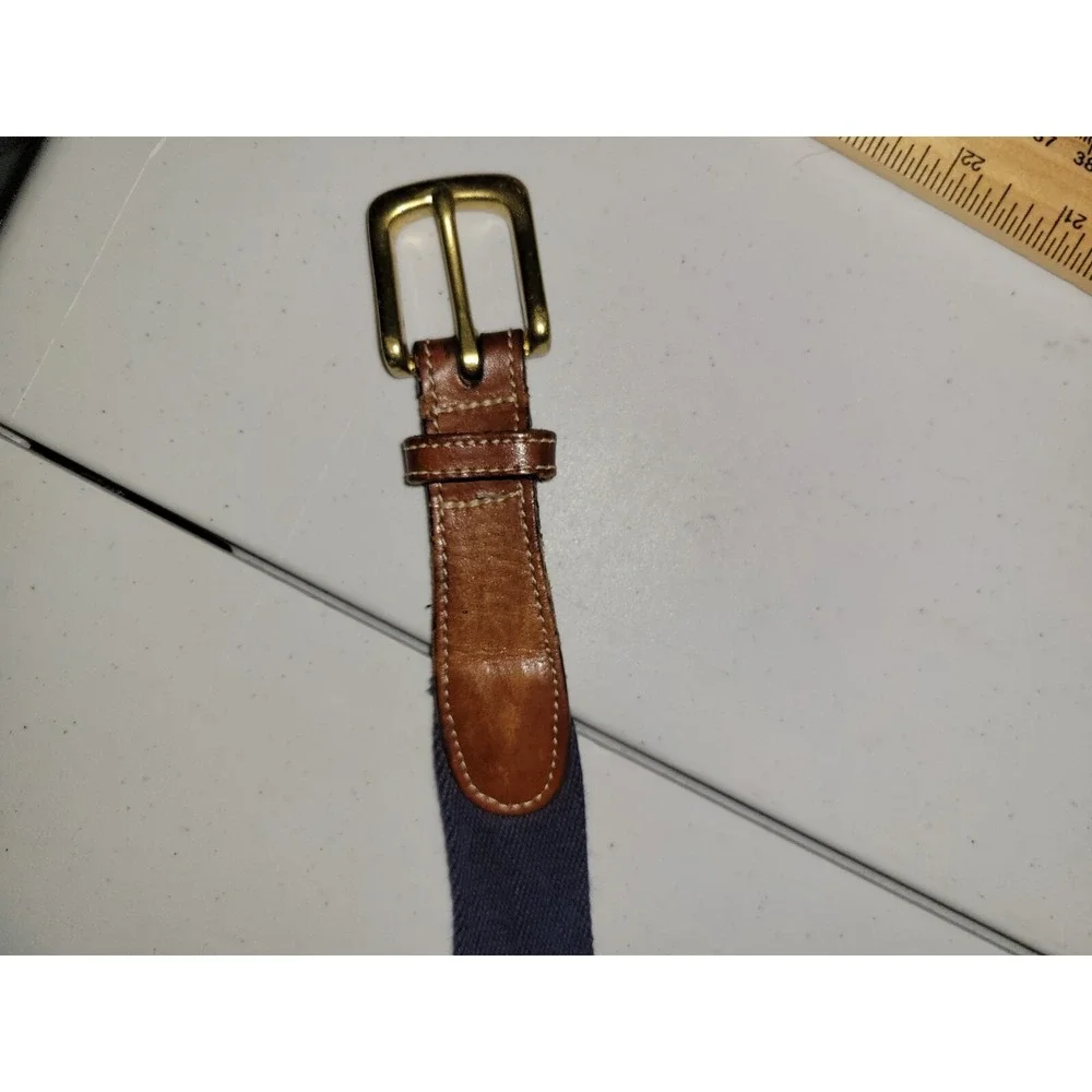 Lands End‎ Belt Woven Size 40 100cm Brass Buckle